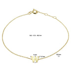 Armband Buchstabe 16,5 - 17,5 - 18,5 cm 14K Gelbgold