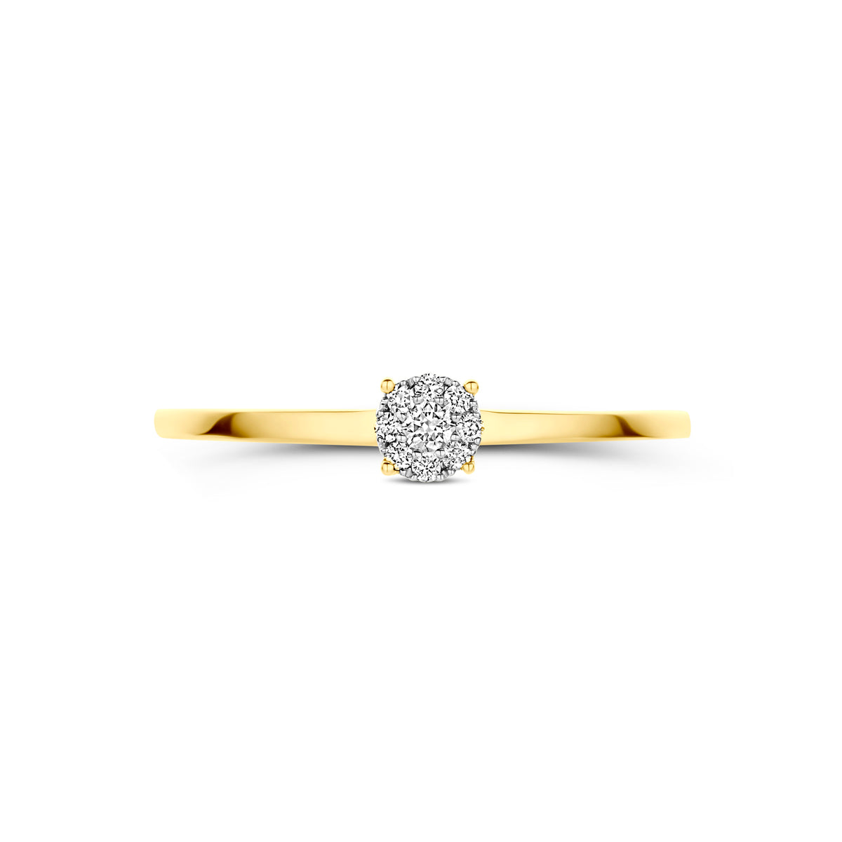 ring diamant 0.06ct h si 14K bicolor goud geel/wit