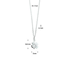 collier klavertje 41 + 4 cm zilver wit