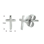 Kreuz-Ohrstecker aus rhodiniertem Silber