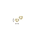 Ohrstecker Herz Zirkonia 14K Gelbgold