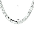collier gourmette 8,2 mm zilver gerhodineerd