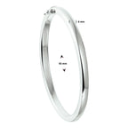 bangle scharnier massief 6 mm zilver gerhodineerd