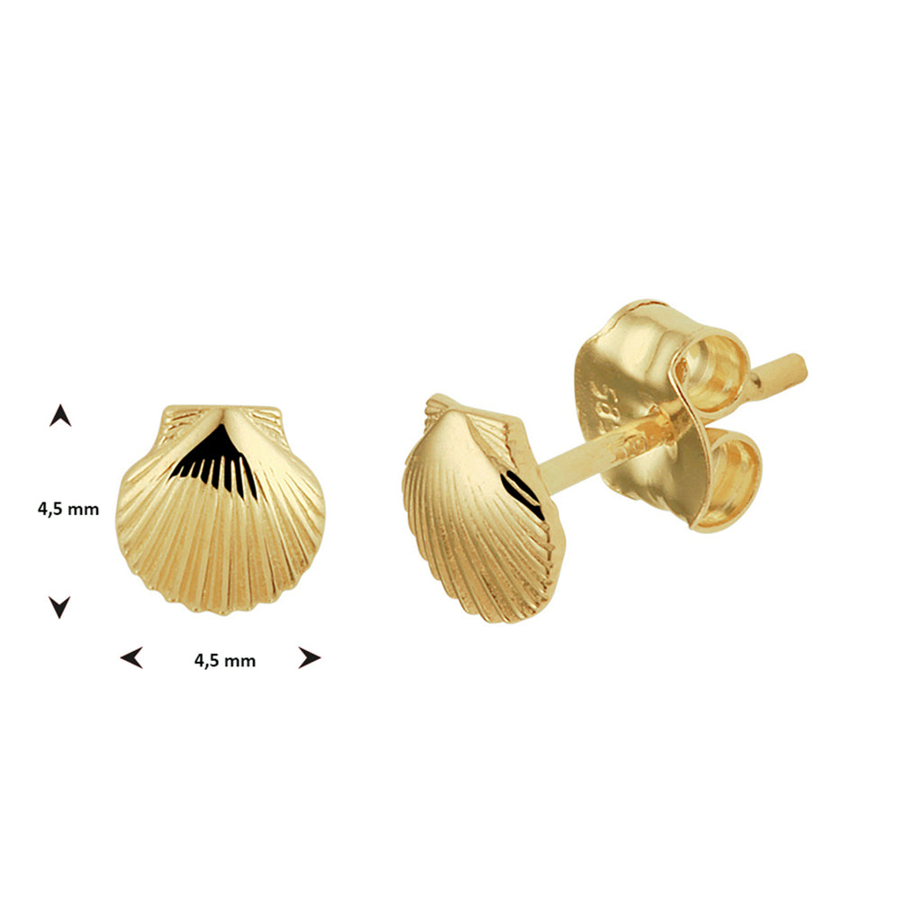Muschel-Ohrstecker aus 14-karätigem Gelbgold