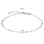 Fußkettchen 2,2 mm 24 + 2 cm Silber rhodiniert