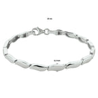 Armband poly/matt 4,3 mm 19 cm Silber rhodiniert