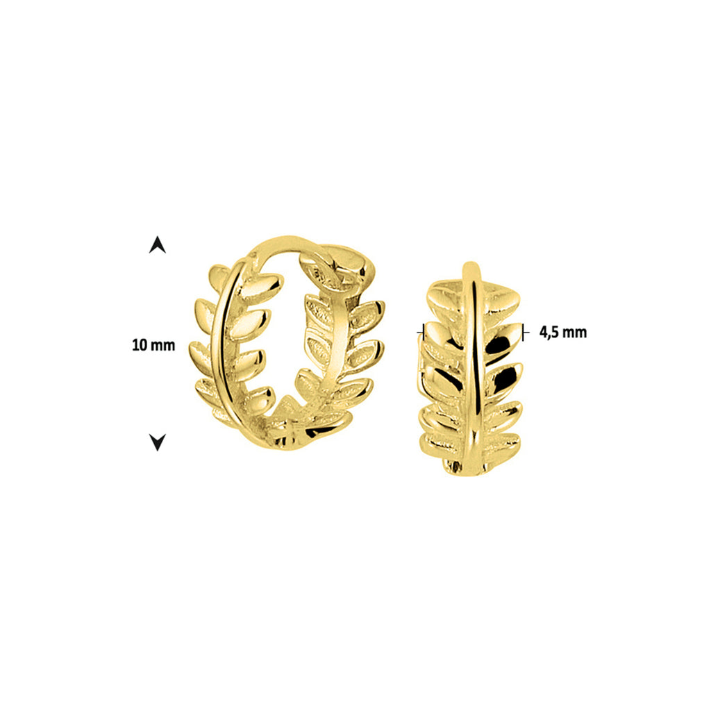 klapoorringen 1 micron zilver verguld (geel)