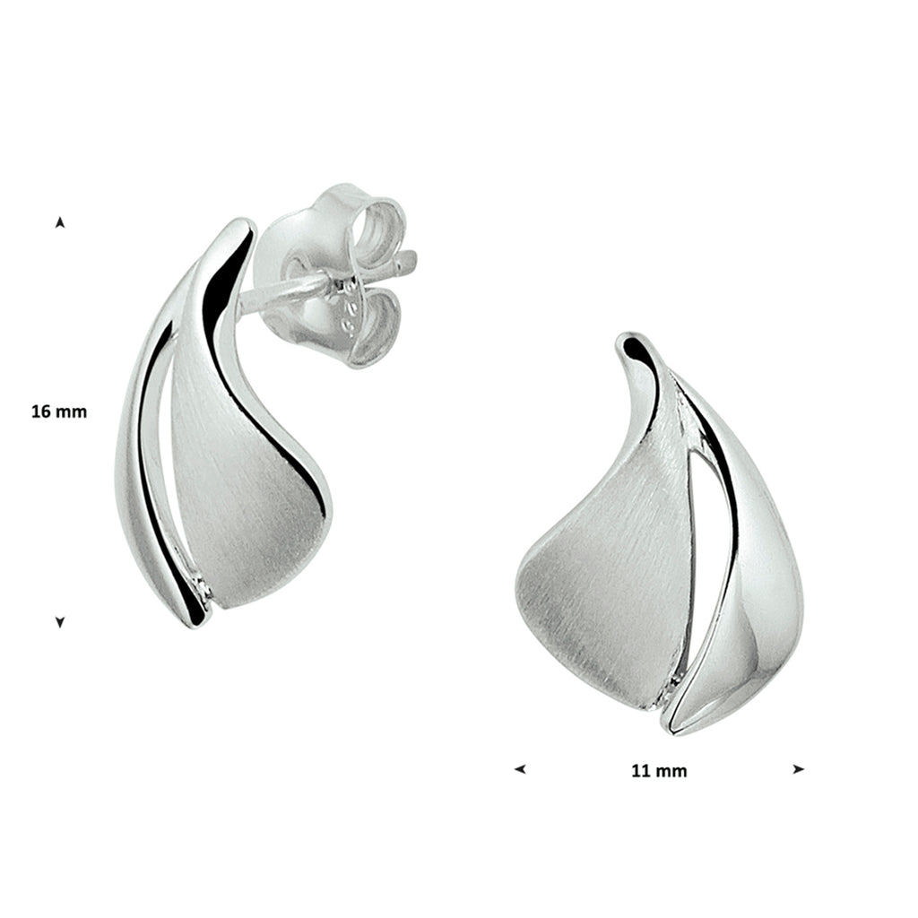 Ohrstecker poly/mattsilber rhodiniert