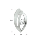 hanger zirkonia poli/mat zilver gerhodineerd