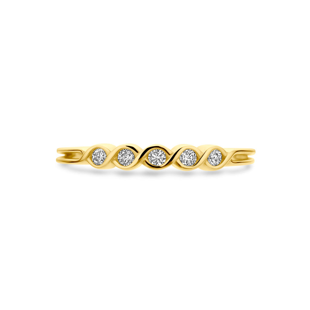 ring zirkonia 14K geelgoud