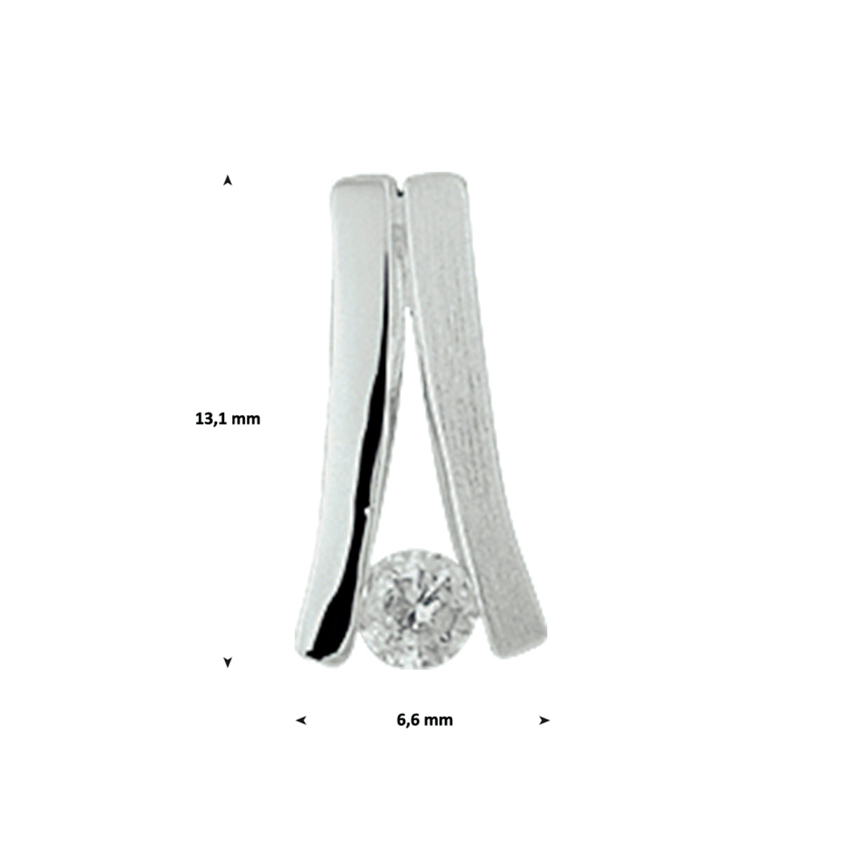 Anhänger Zirkonia Poly/Silber matt rhodiniert