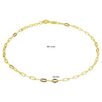 enkelbandje anker 2,4 mm 24 + 2 cm 3 micron zilver verguld (geel)