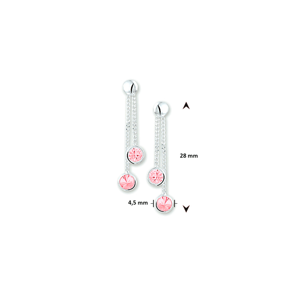 Ohrringe rosa Zirkonia silber weiß