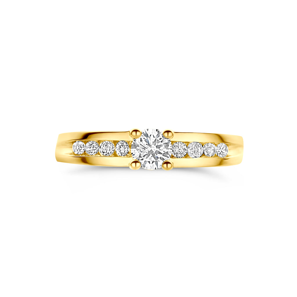 ring zirkonia 14K geelgoud