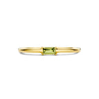 Ring mit Geburtsstein Peridot, 14. August, Gelbgold