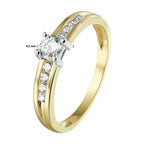 ring zirkonia 14K bicolor goud geel/wit