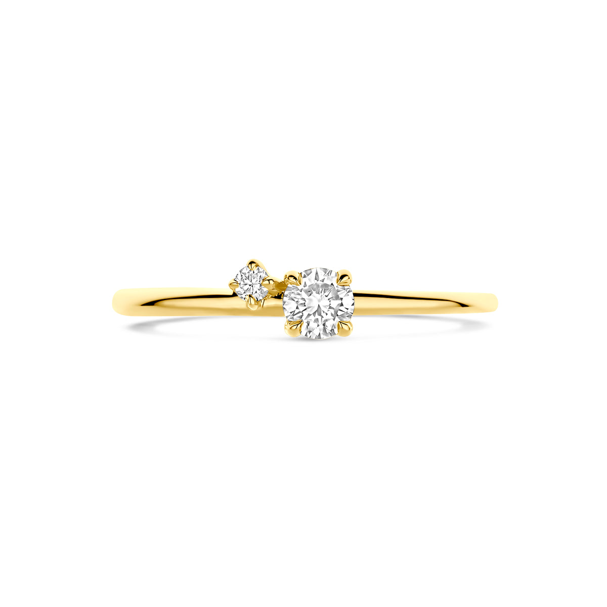 ring lab grown diamant 0.20ct h si 14K geelgoud