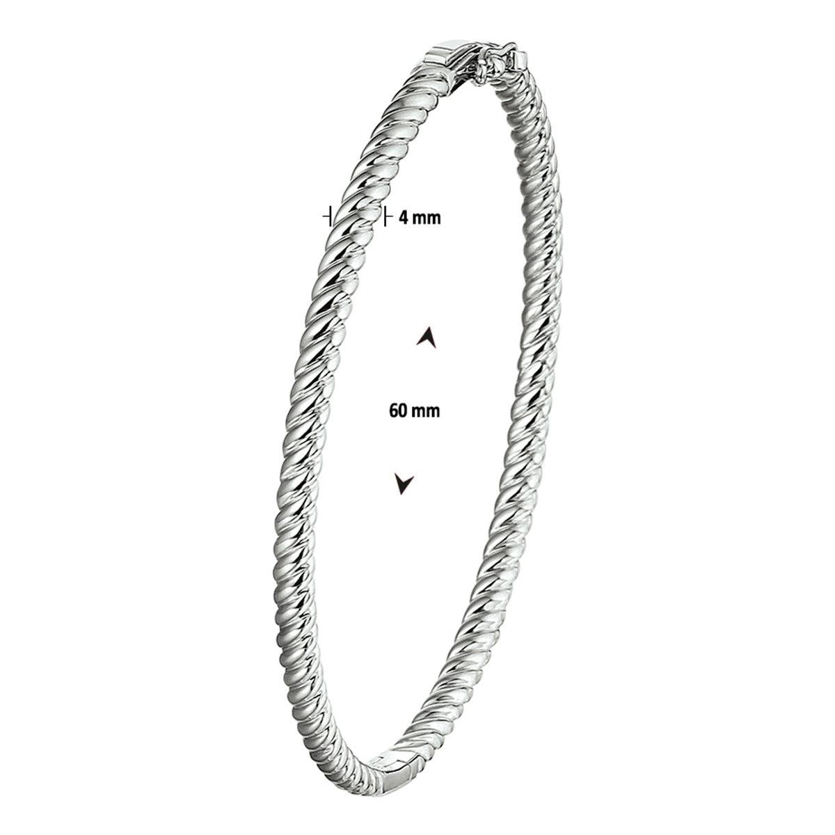 Armreifscharnier 4,0 x 60 mm Silber rhodiniert