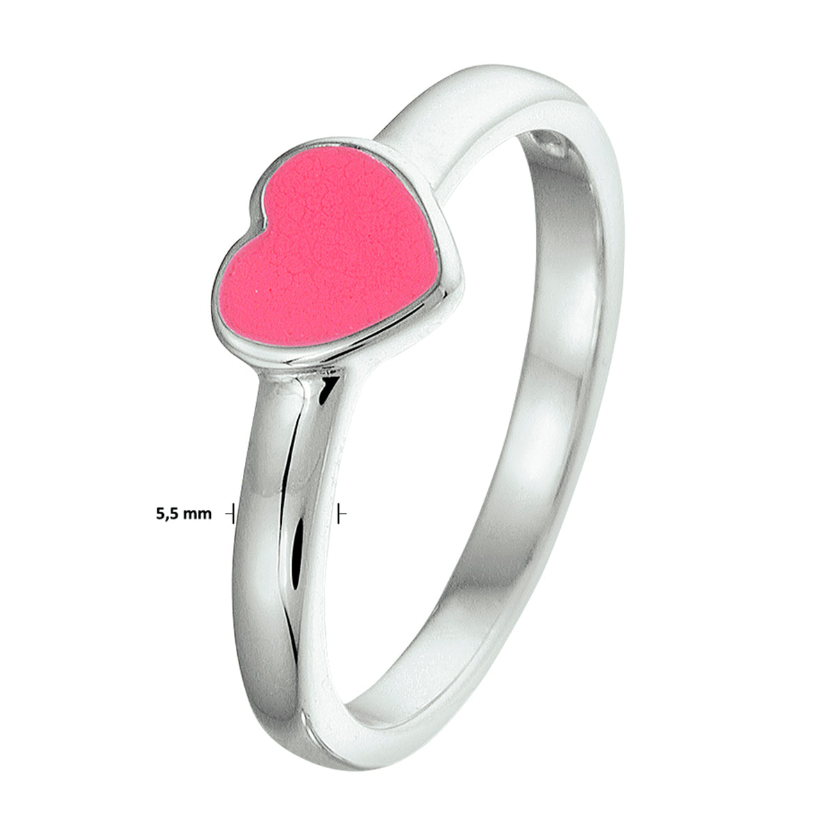 Ring Herz Emaille Silber rhodiniert