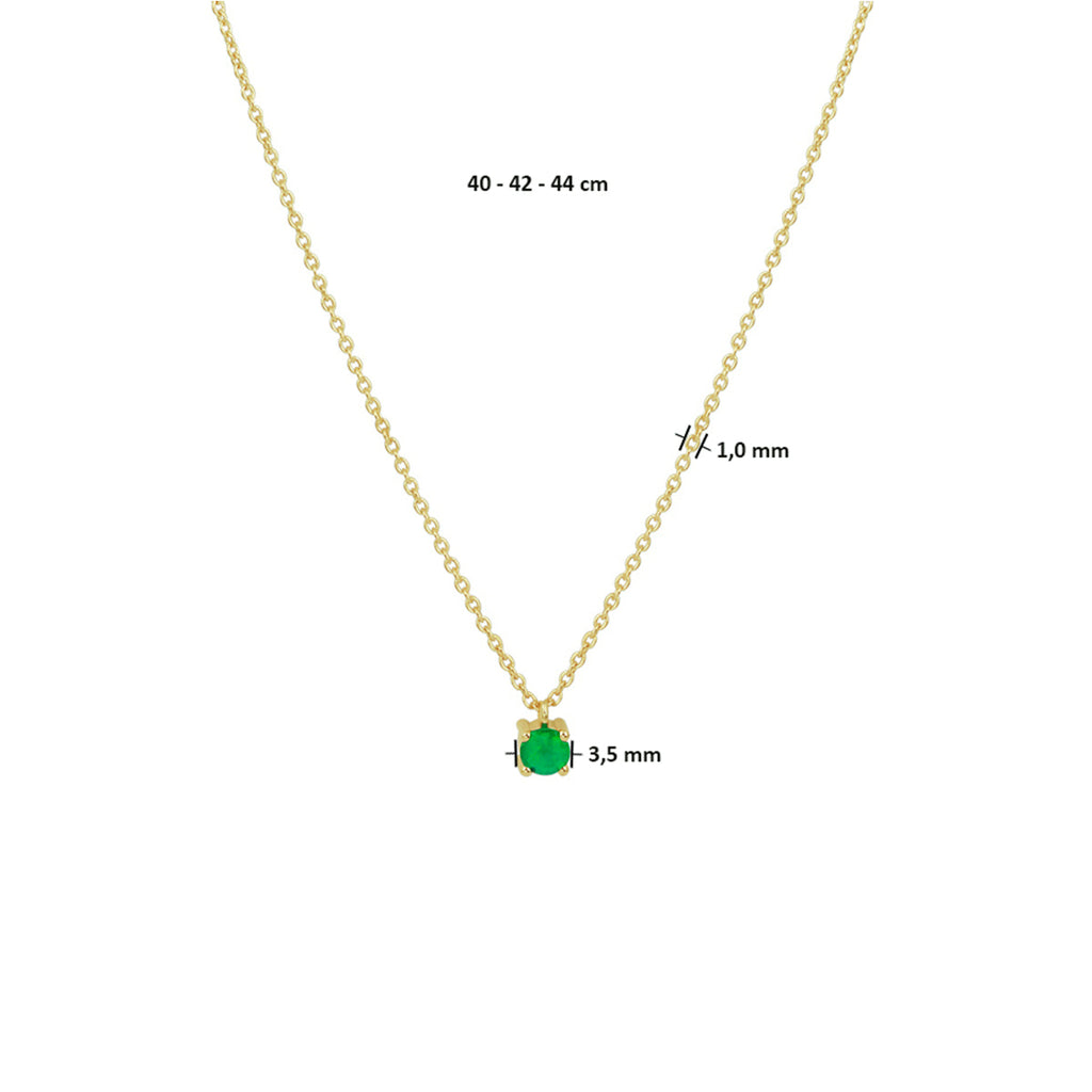 collier smaragd 40 - 42 - 44 cm 14K geelgoud