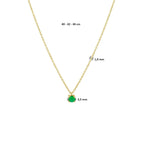 collier smaragd 40 - 42 - 44 cm 14K geelgoud