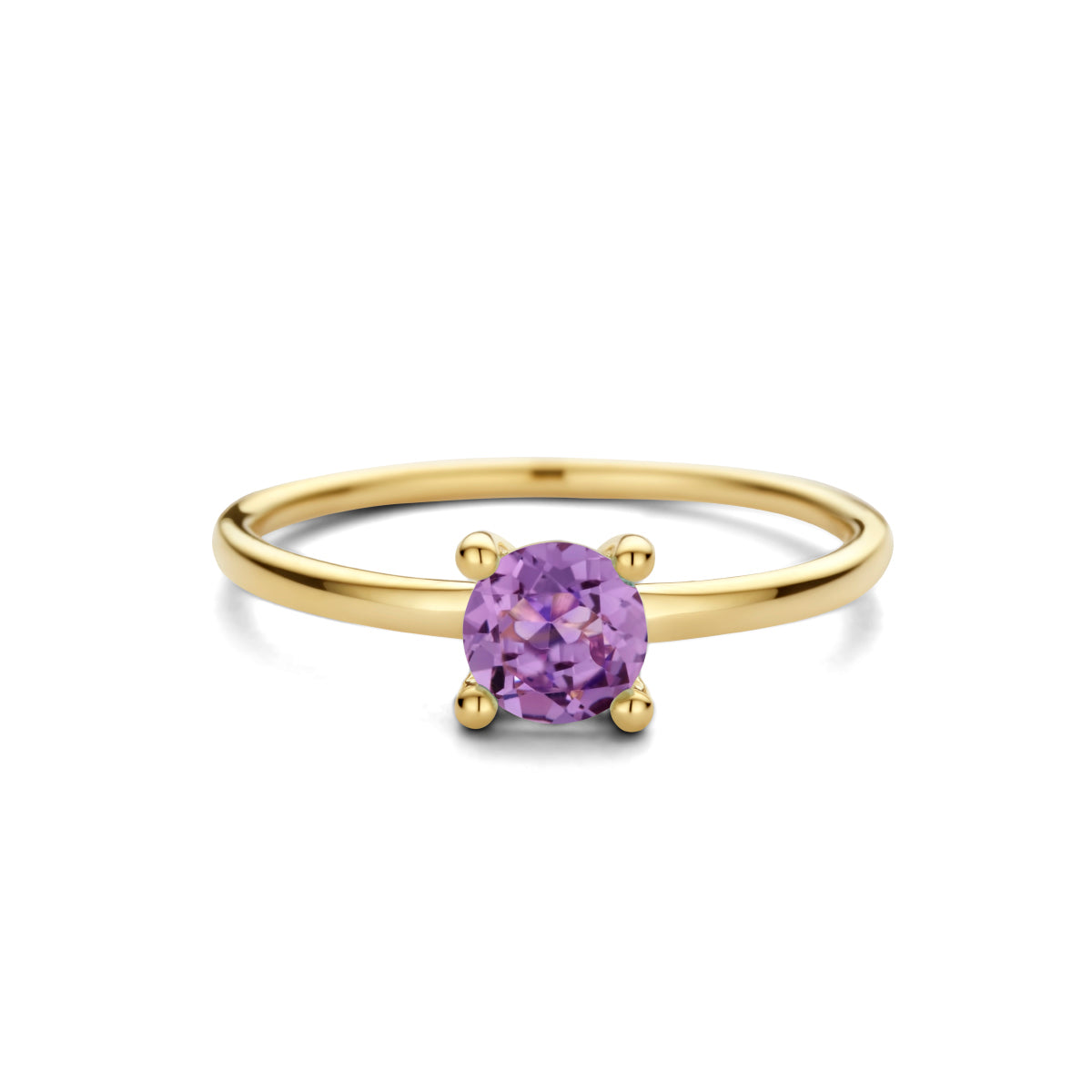 ring amethist 14K geelgoud