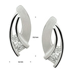 Ohrstecker Zirkonia Poly/Silber matt rhodiniert