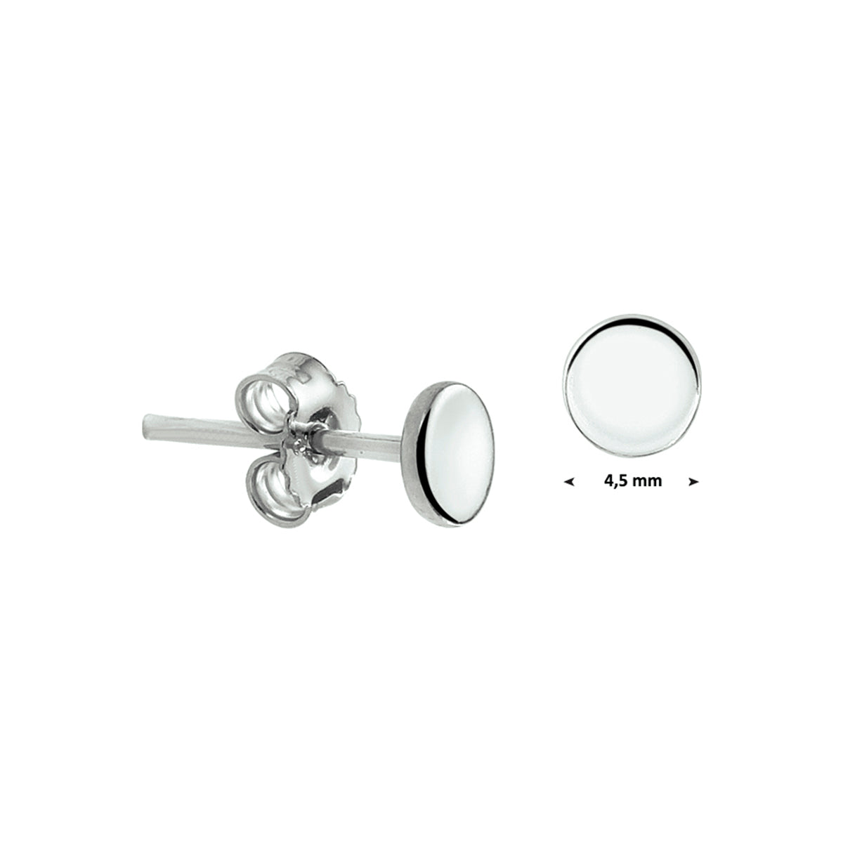 oorknoppen zilver gerhodineerd