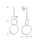 oorhangers rondjes zilver gerhodineerd