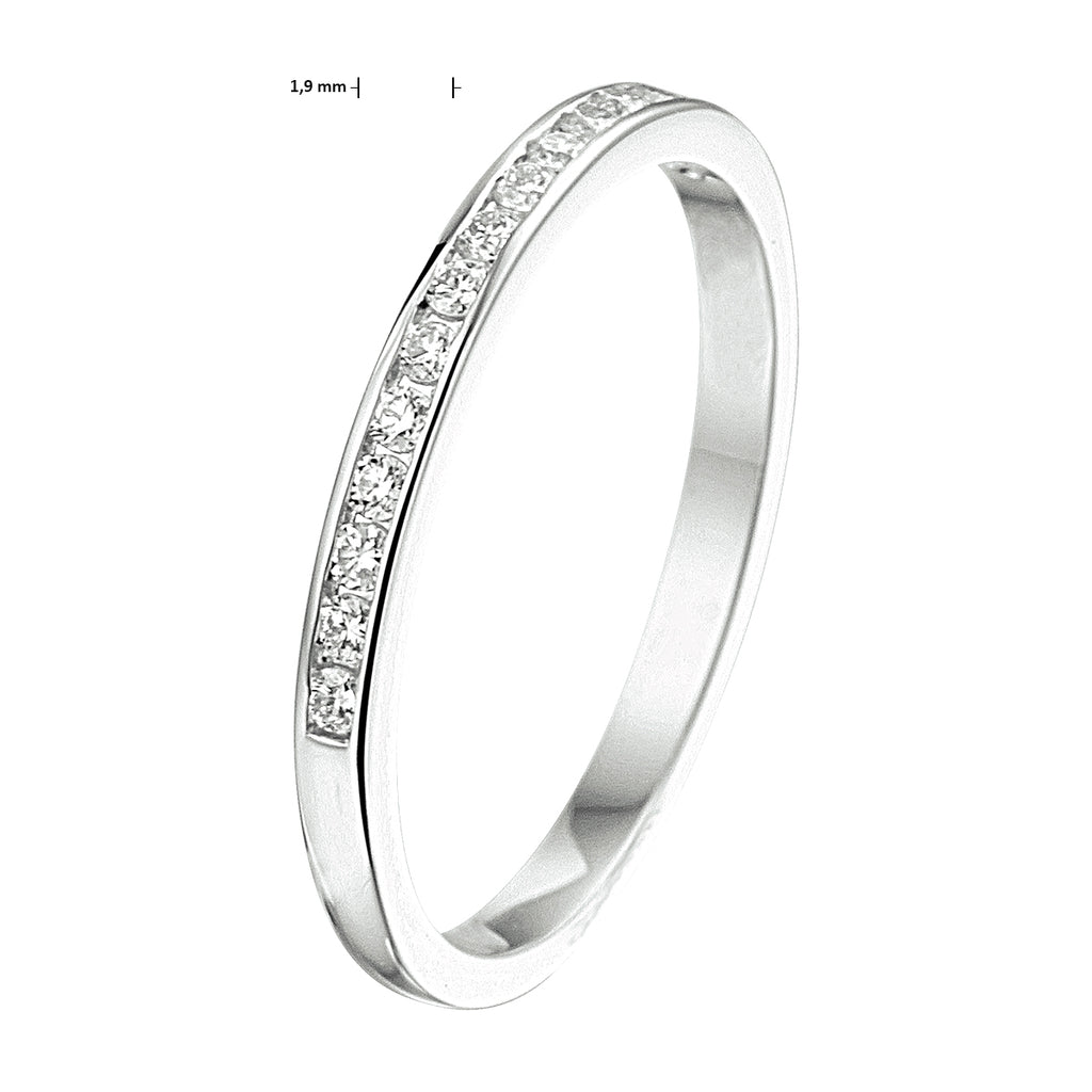 ring diamant 0.15ct h si 14K witgoud met palladium