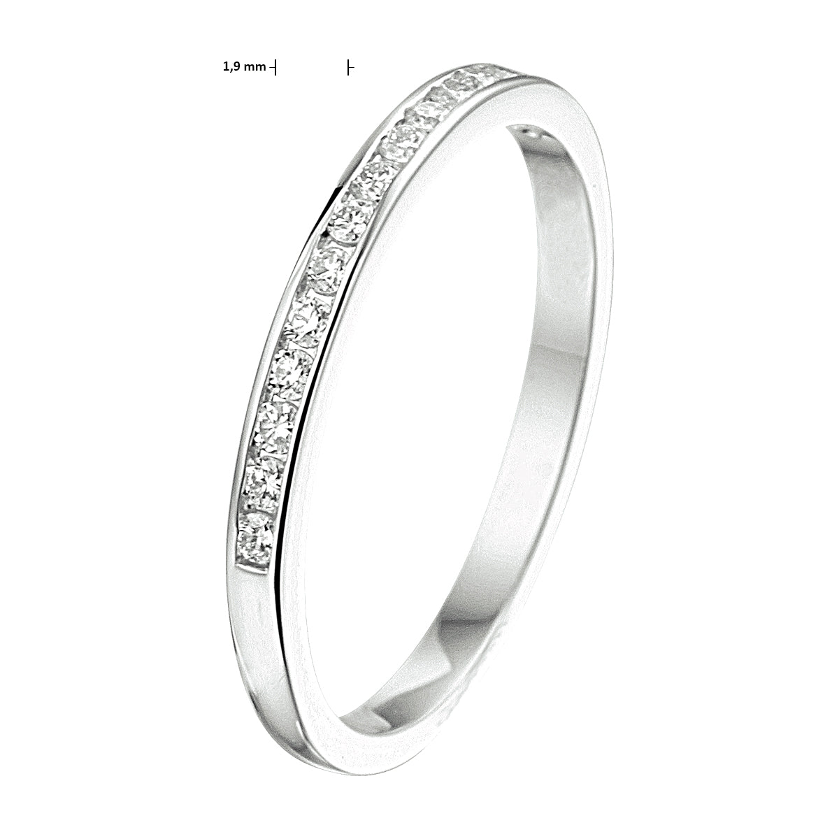 ring diamant 0.15ct h si 14K witgoud met palladium