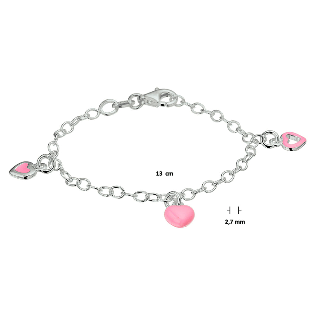 Armband Herz 13 cm Silber rhodiniert