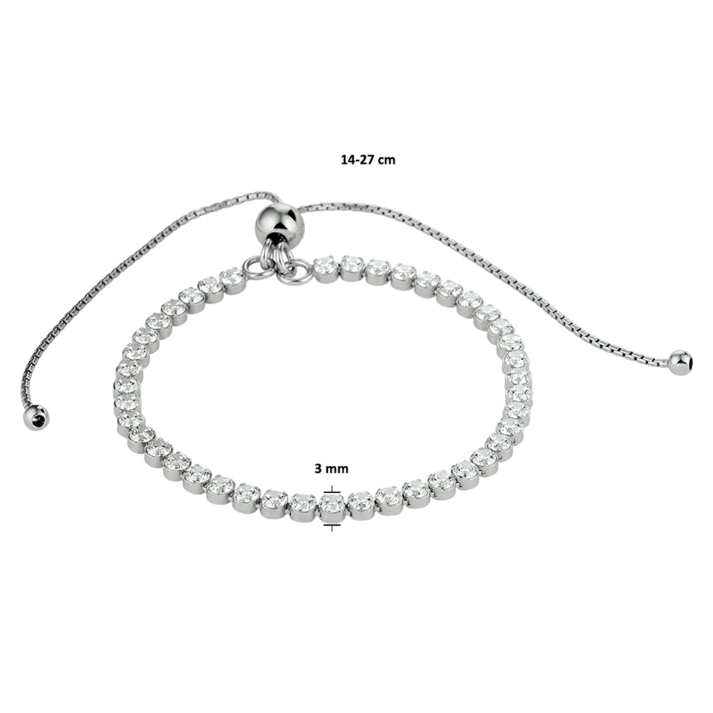 Armband Zirkonia 14 - 27 cm Silber rhodiniert