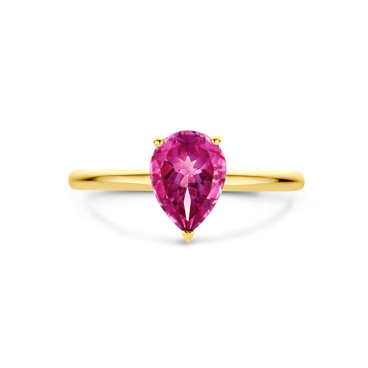 ring roze topaas 14K geelgoud