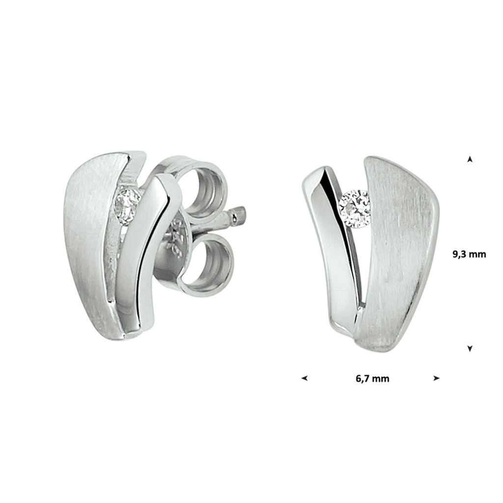 Ohrstecker Zirkonia Silber rhodiniert