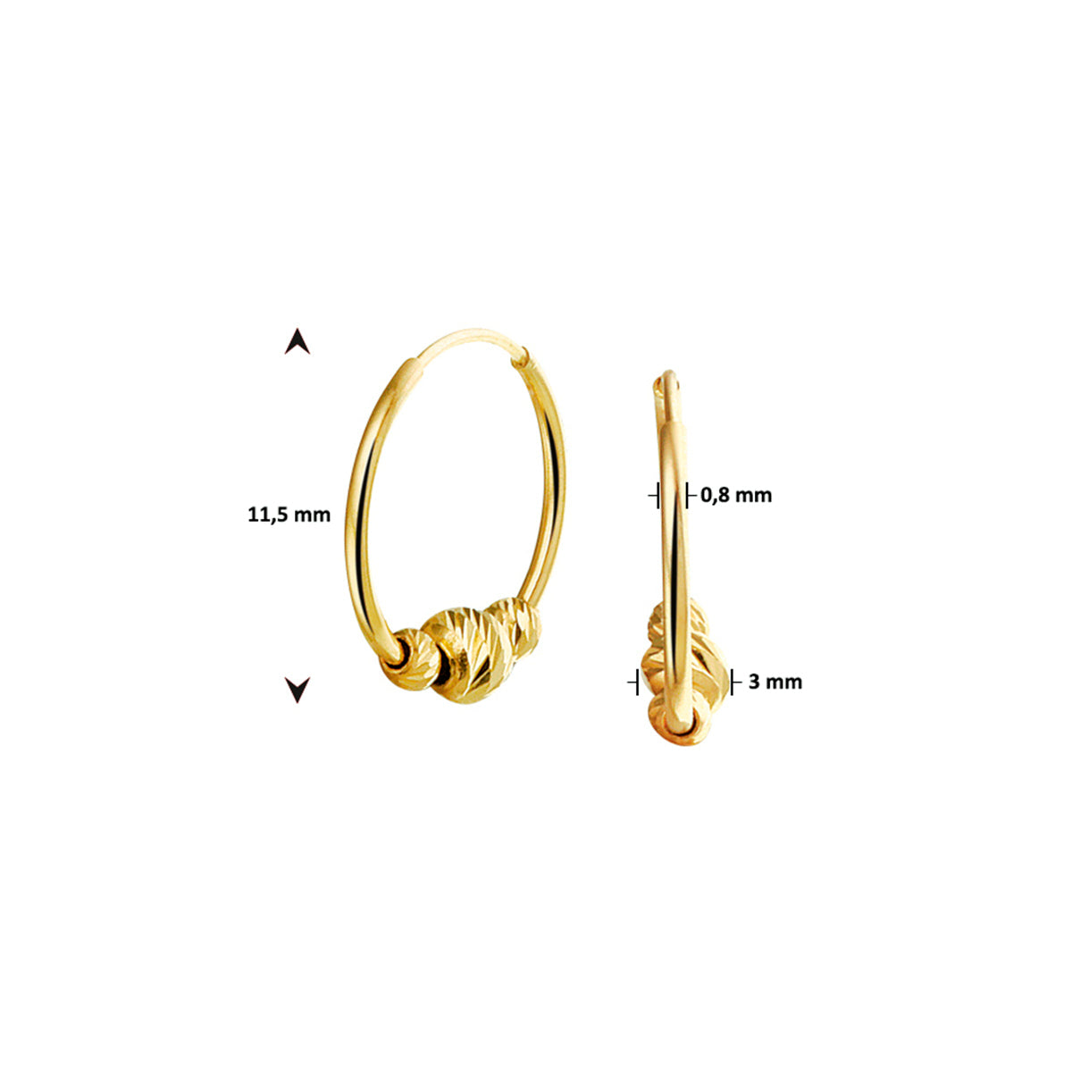 Ohrringe Perlen 14K Gelbgold