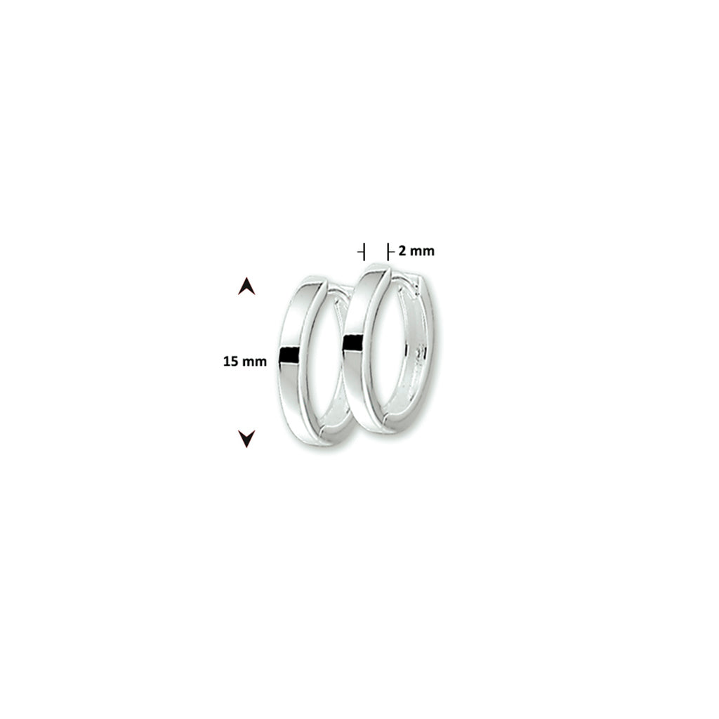 Ohrhänger 2 mm flach silberweiß