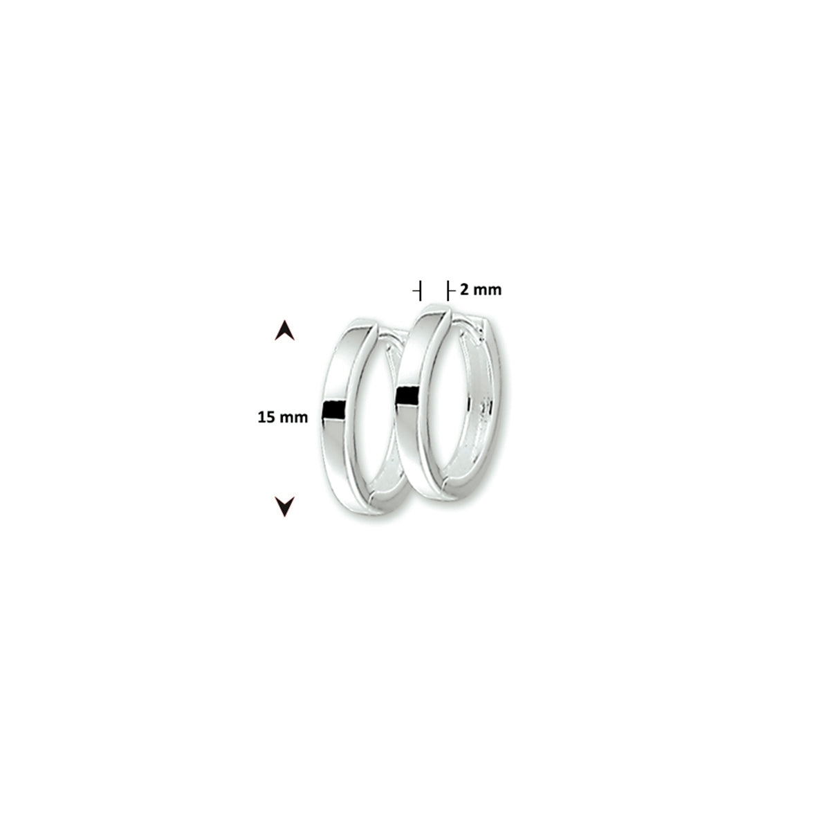 Ohrhänger 2 mm flach silberweiß