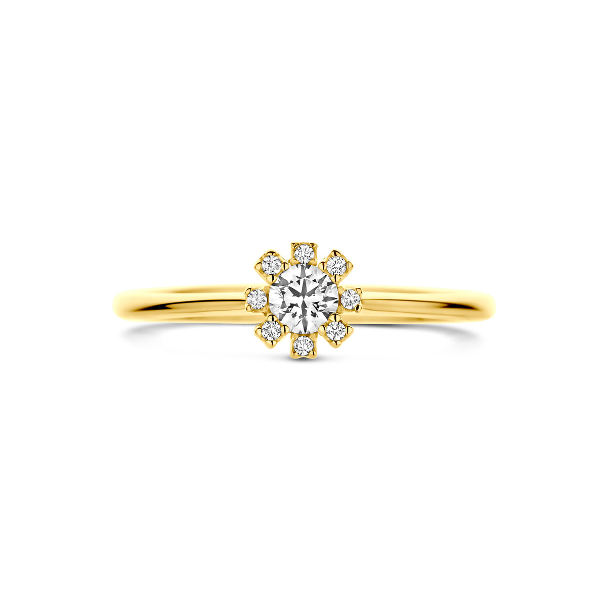 Ring Rosette Zirkonia 14K Gelbgold