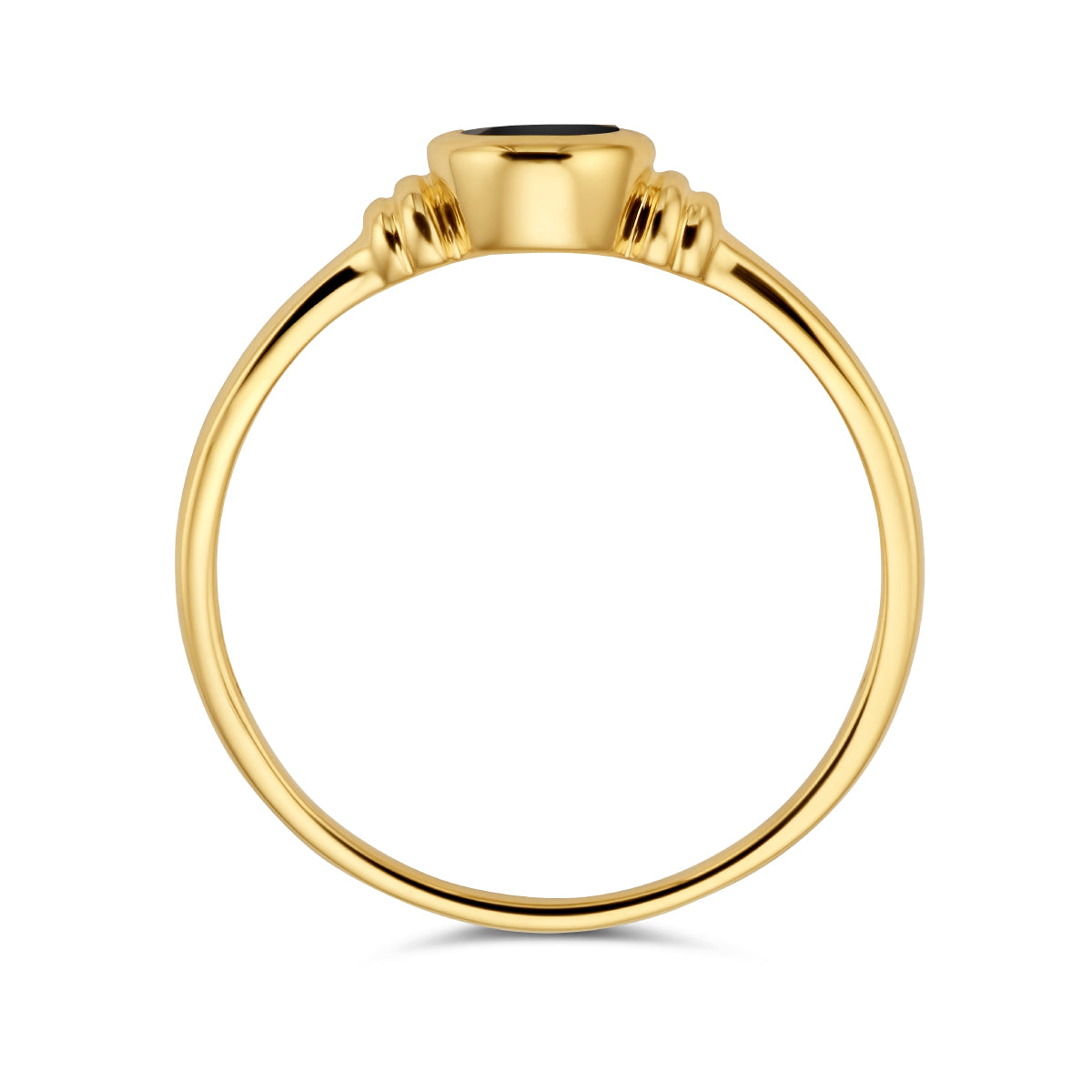 ring onyx 14K geelgoud