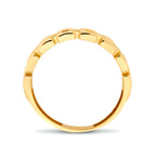 ring schakel poli/mat 14K geelgoud - schakelmotief