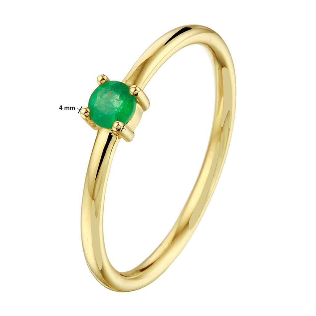 Smaragdring 14K Gelbgold