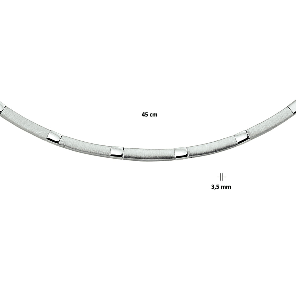 Halskette Poly/matt 3,5 mm 45 cm Silber rhodiniert