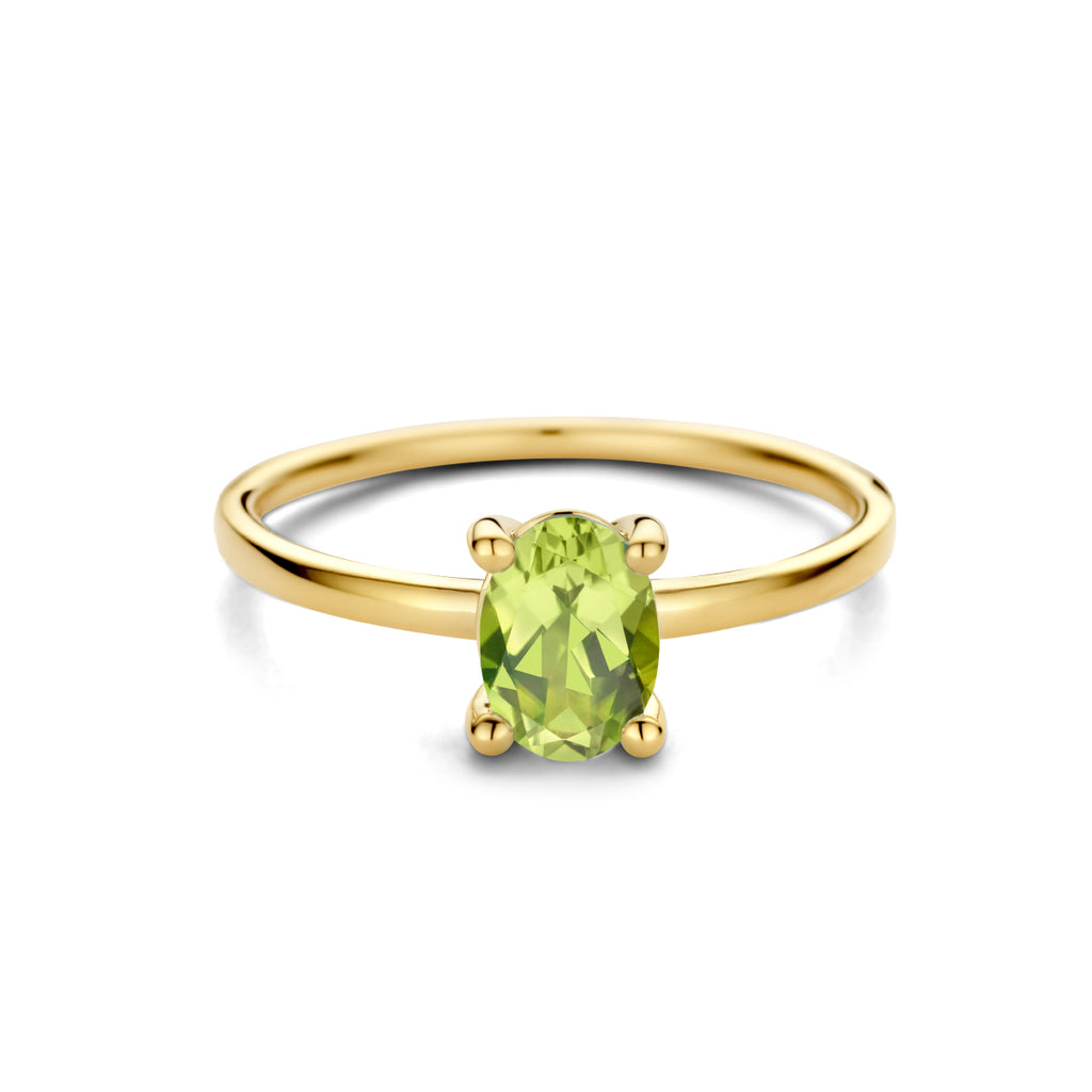 ring peridot 14K geelgoud