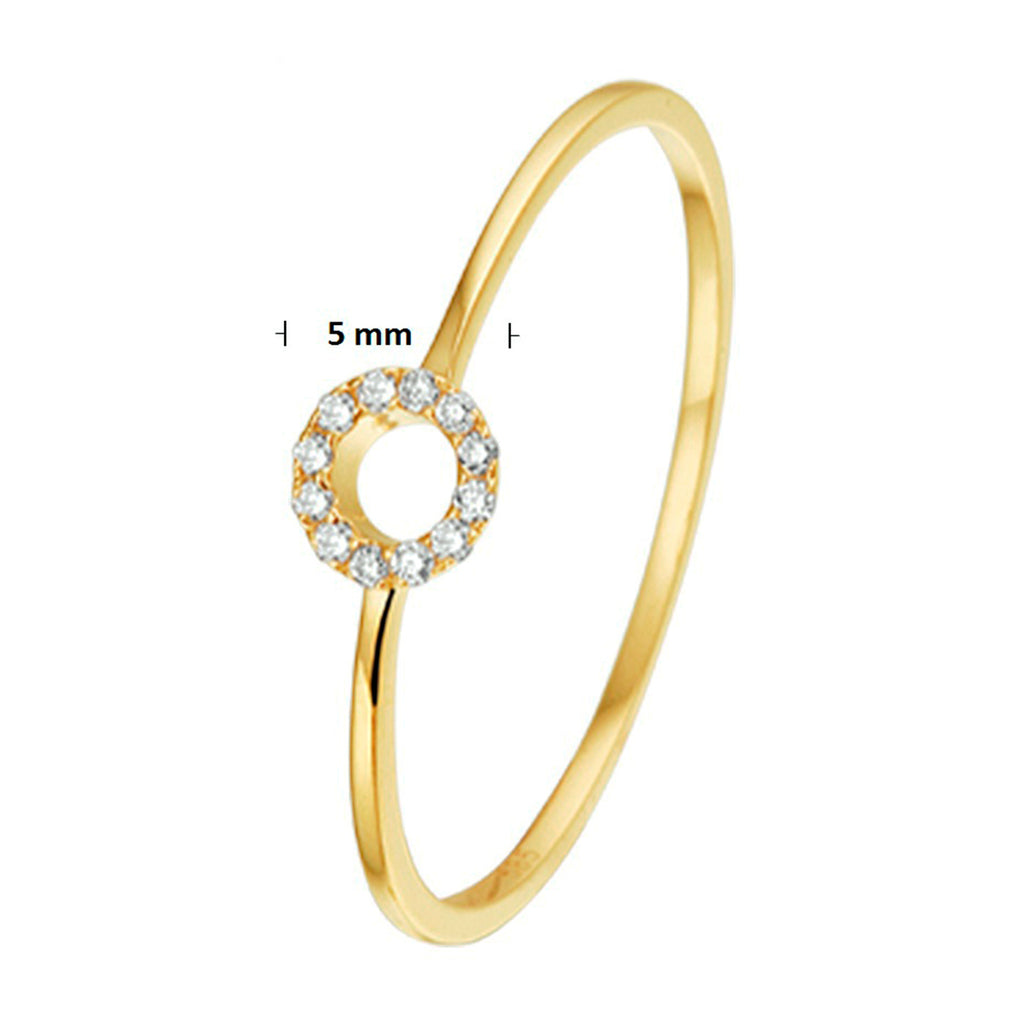 ring diamant 0.05ct h p1 14K geelgoud