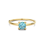 ring blauw topaas 14K geelgoud