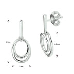 oorhangers diamant 0.04ct (2x0.02ct) h si 14K witgoud - ovaal