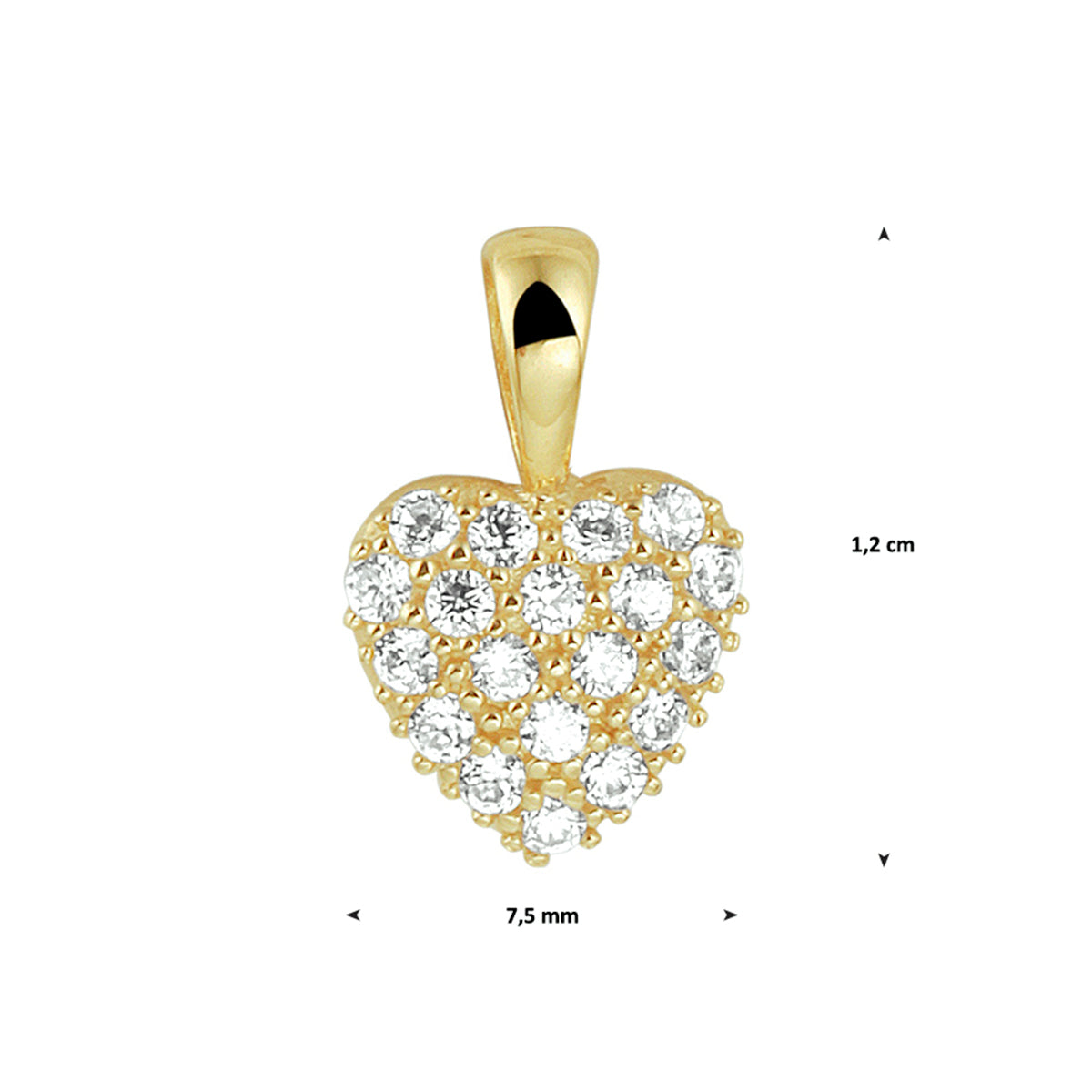 Anhänger Herz Zirkonia 14K Gelbgold