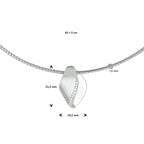 Halskette Zirkonia Poly/matt 42 + 3 cm Silber rhodiniert