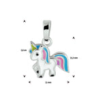 Anhänger Einhorn Emaille rhodiniertes Silber